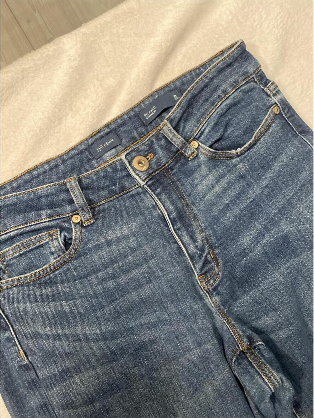 J Jill Jeans Women’s Size 8 T Relaxed Boyfriend Jeans Blue Denim Boho Casual